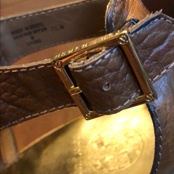 Tory Burch 4" wedge heel brown leather sandals - Picture 4 of 6